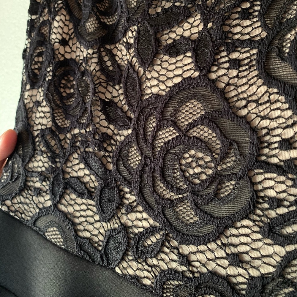January 7 black lace dress with High-Low skirt